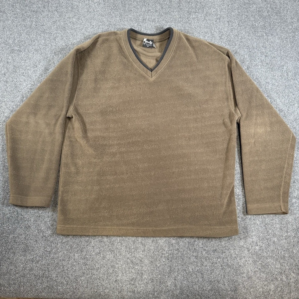 Levis Silvertab Sweater Mens XL‎ Brownish Green Fleece Baggy Retro Vintage Y2K